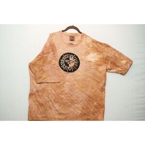 Sun Spirit Dagoli cotton 3xl mens brown tie dye t-shirt Vintage Y2K